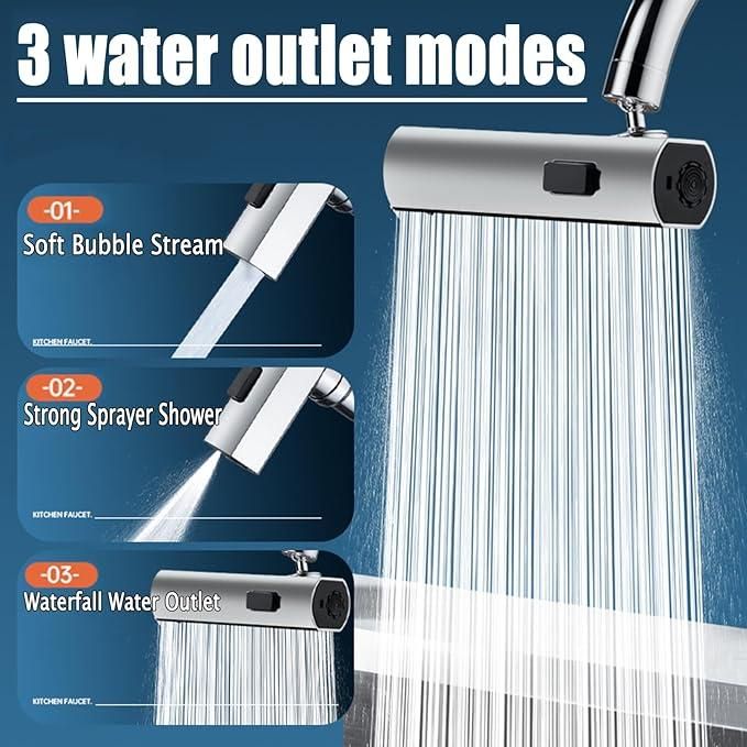 3 in 1 360� Waterfall Kitchen Faucet